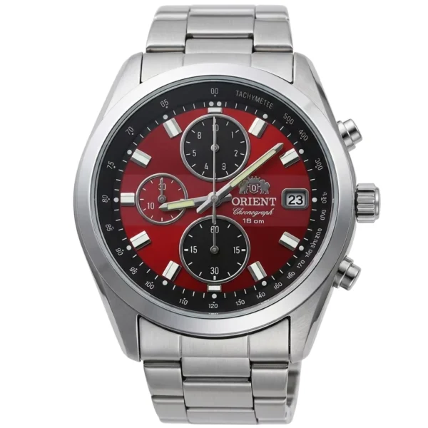 Orient Neo 70s Chronograph Red Dial Stainless Steel Watch