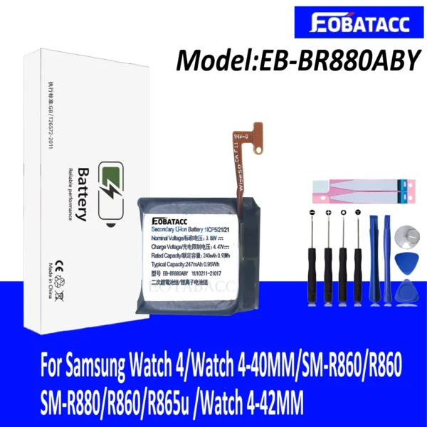 EOBATACC Compatible Li-ion Battery for Galaxy Watch 4