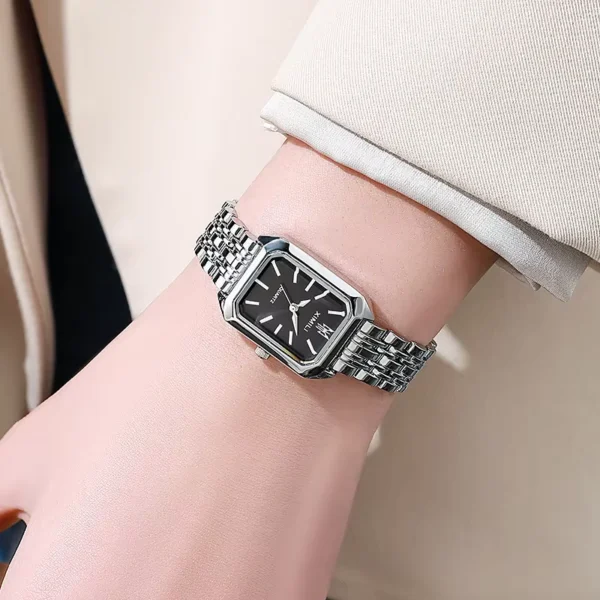 zkceenier Stainless Steel Strap Quartz Watch for Women