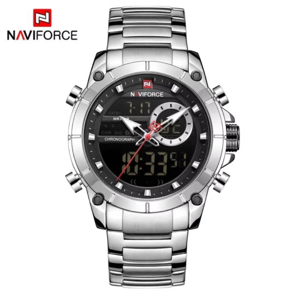 NAVIFORCE 9163 Men's Luxury Sport Quartz Watch Steel