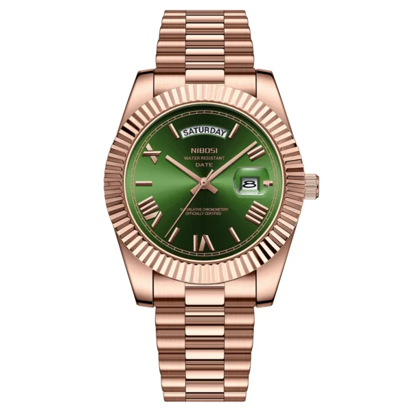NIBOSI Men's Luxury Stainless Steel Waterproof Watch