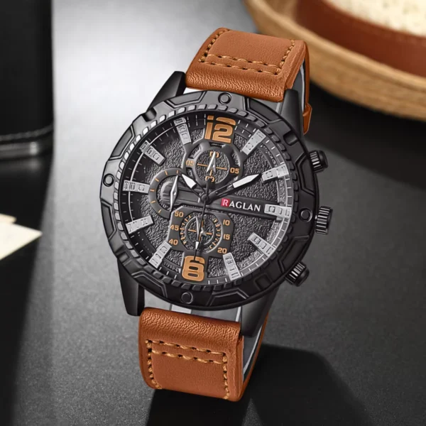 Wal-Joy Men's Quartz Fashion Watch Leather Strap