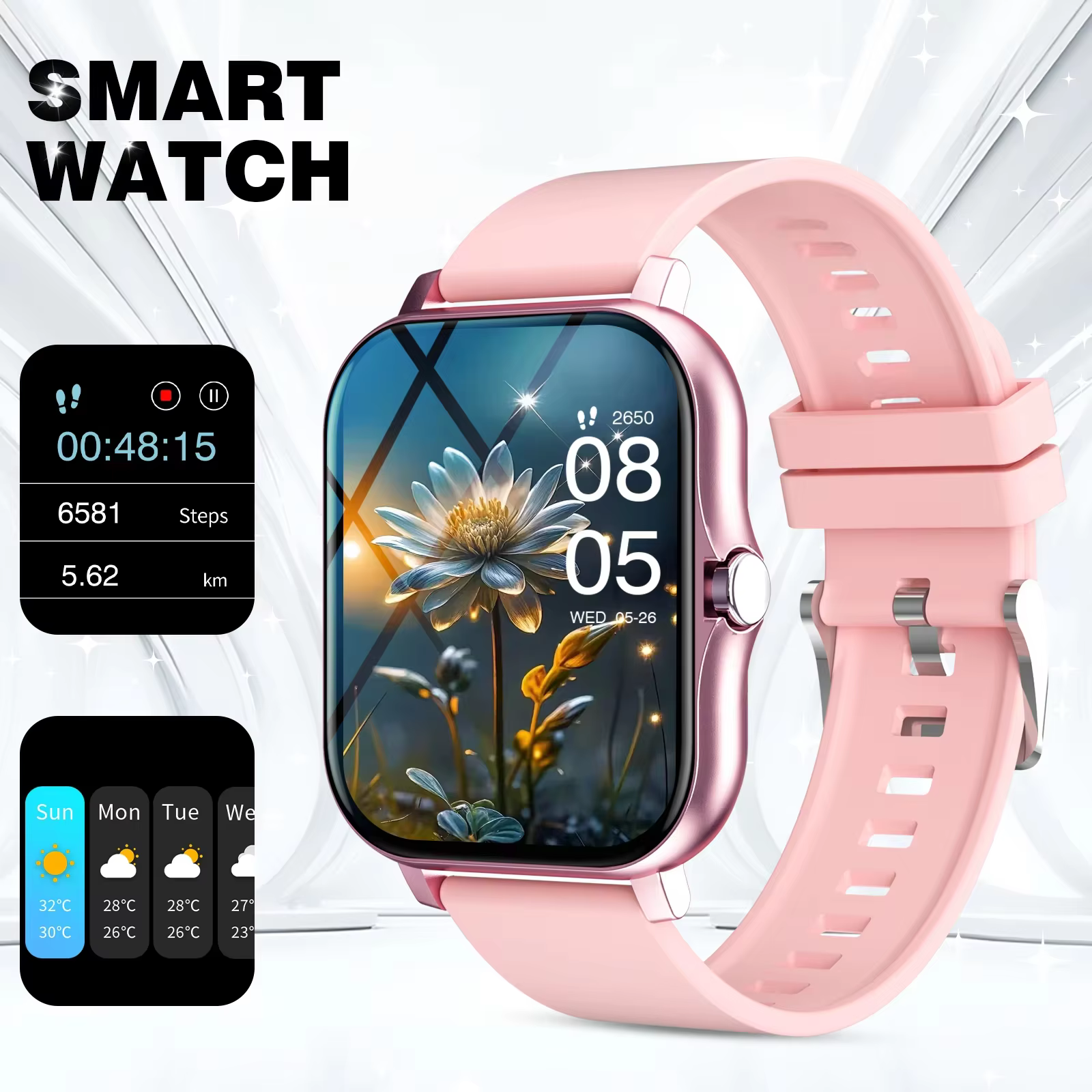 LAXASFIT 2025 Full Touch Smart Fitness Watch