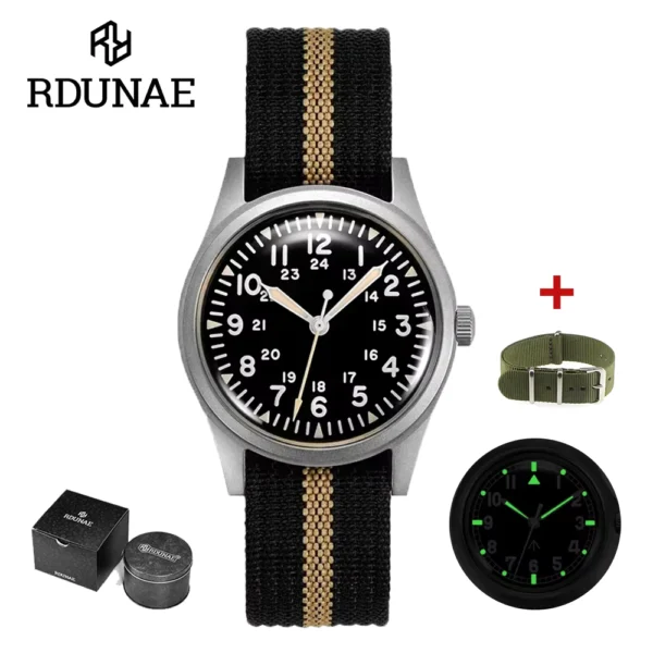 RDUNAE RA03 Military Vintage Quartz Watch Nylon Band