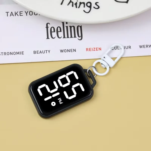 Square Digital Keychain Pendant Watch with Luminous Touch