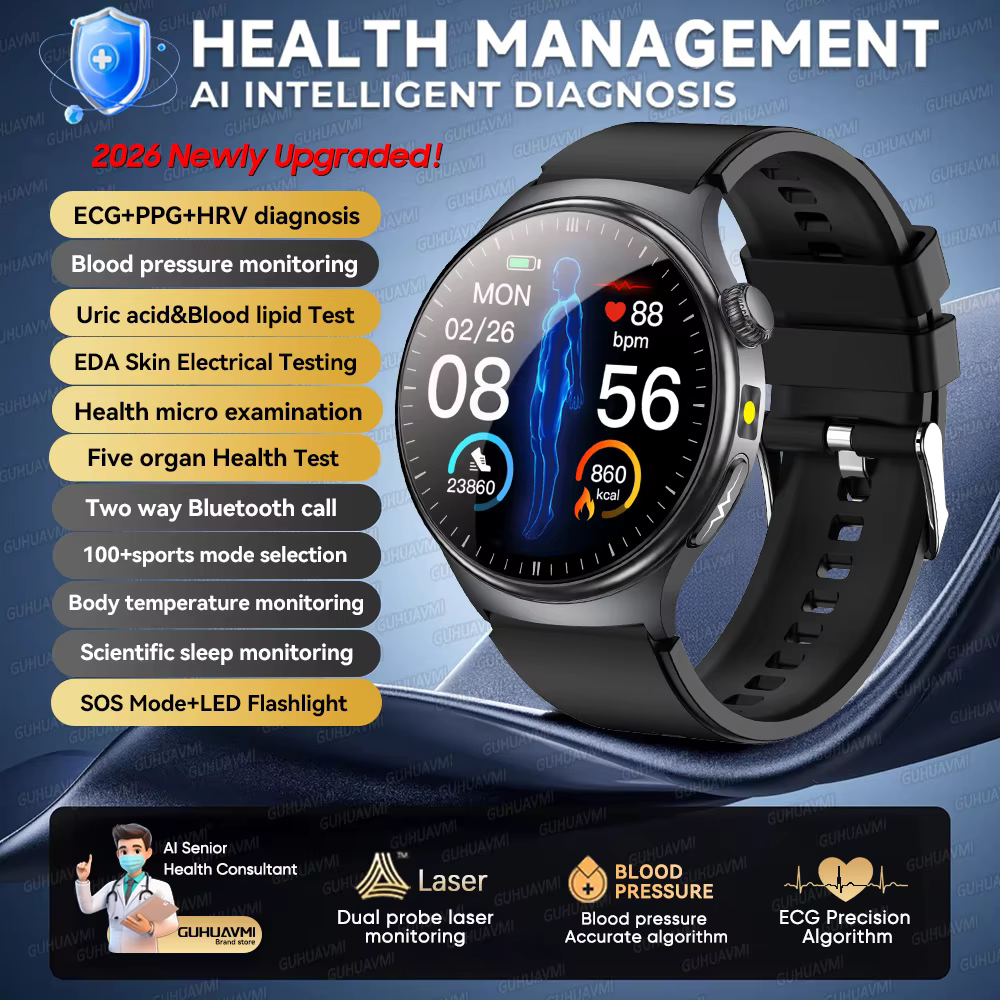 2026 Health Smart Butler ECG+PPG Uric Acid Smartwatch