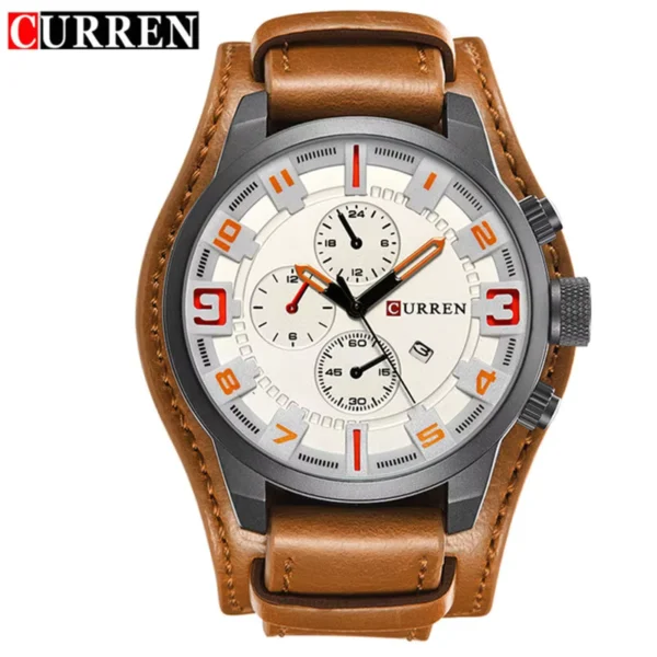 Curren Luxury Men's Quartz Watch Leather Strap