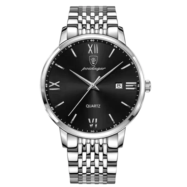 POEDAGAR Luxury Men's Stainless Steel Sport Watch