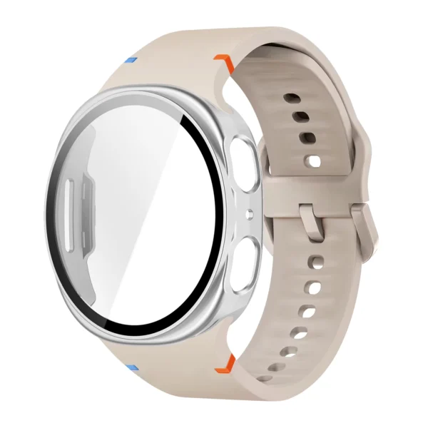 Silicone Strap and Glass Case for Samsung Galaxy Watch 8 9