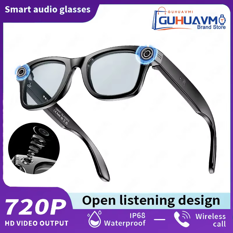GUHUAVMI AI Smart Glasses with 8MP Camera & Translation