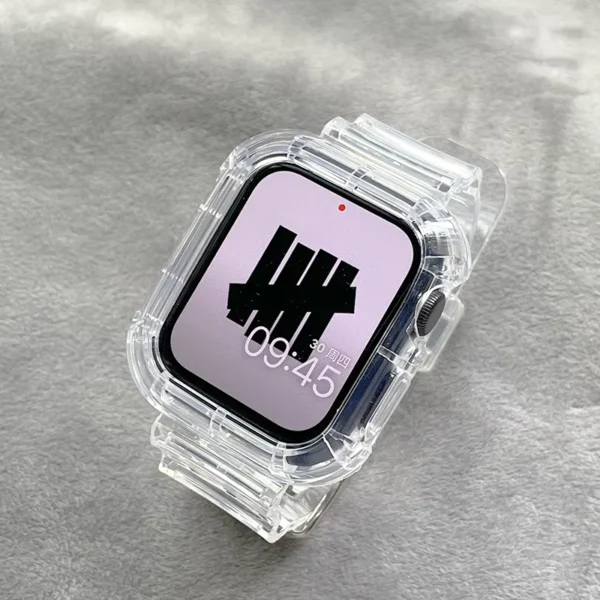 Clear Plastic Band and Case for Apple Watch Series 11 10 9 8 7 6 SE