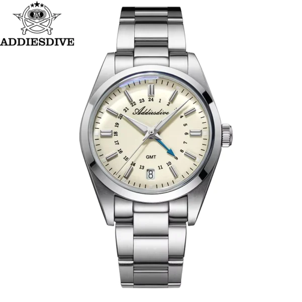 ADDIESDIVE 36mm Men's Analog GMT Stainless Steel Watch