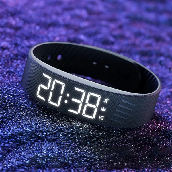 Adjustable LED Alarm Clock Watch with Vibrating Pedometer