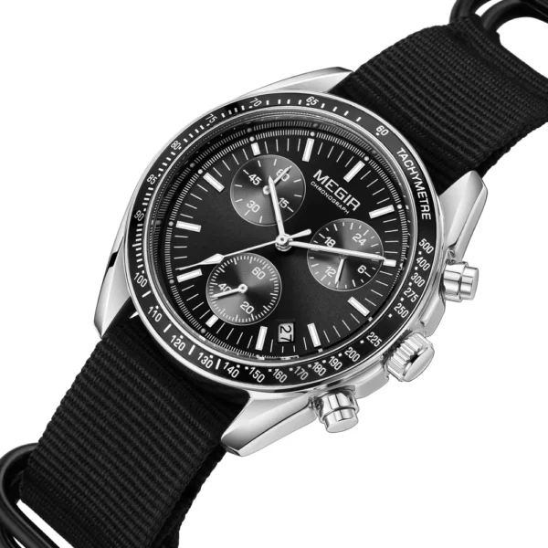 MEGIR Luxury Men's Canvas Strap Chronograph Watch