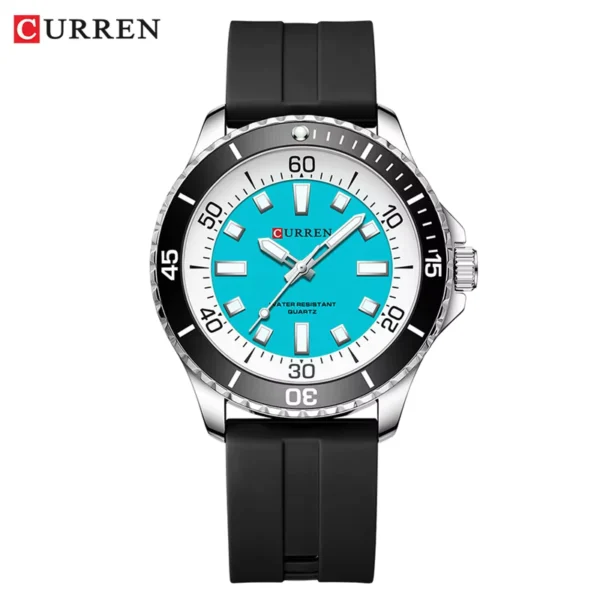 Curren 8448 Unisex Quartz Watch with Silicone Strap