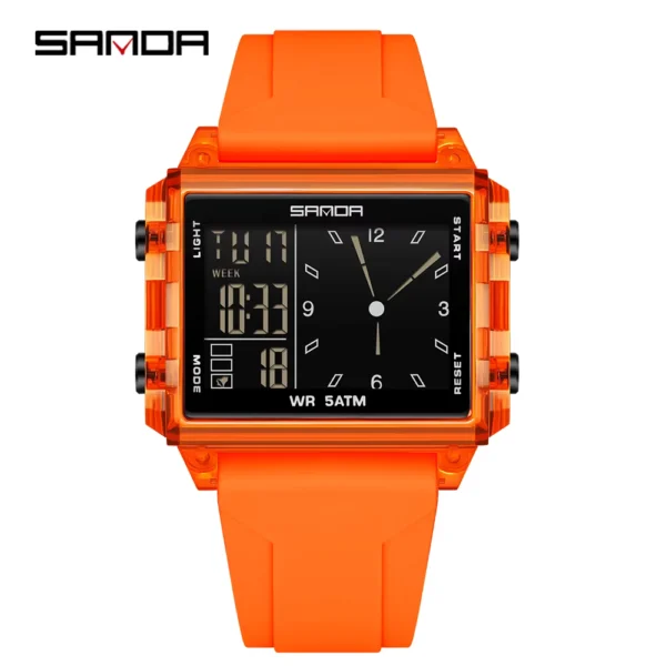 SANDA Women's Multifunctional Waterproof LED Sports Watch