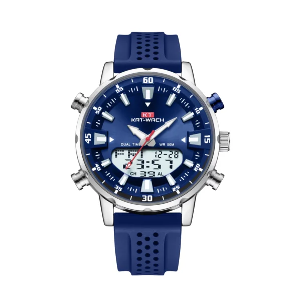 KT1815 Multifunctional Silicone Strap Men's Quartz Watch