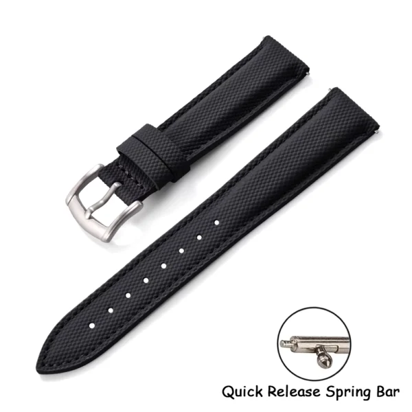Coated Sailcloth Leather Watch Strap 18-22mm