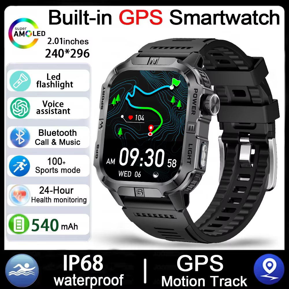 2026 DAORKOW Outdoor Military Men's Smartwatch with GPS