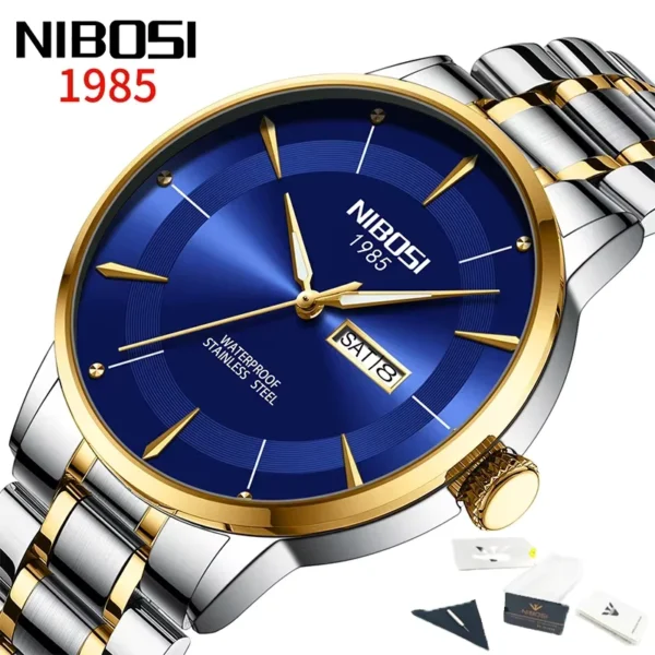 NIBOSI 2607 Luxury Men's Stainless Steel Quartz Watch