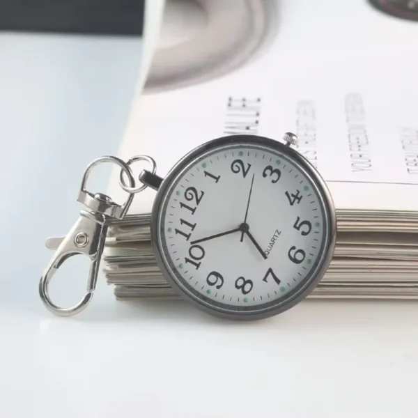 Tiny Cute Quartz Pocket Watch with Keyring for Nurses & Students