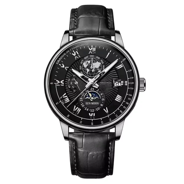 Luxury Men's Quartz Sport Watch with Leather Band