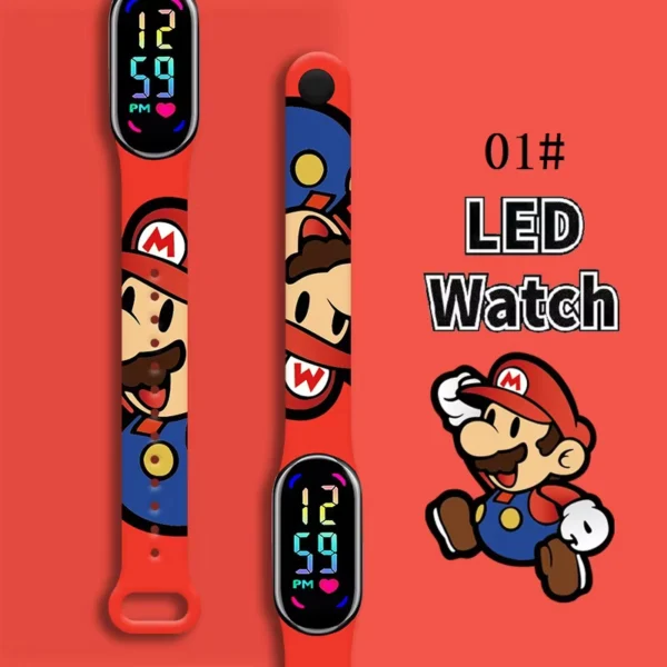 Kids LED Digital Watch with Silicone Strap Waterproof