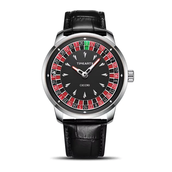 TIMEARTX Men's Roulette Design Quartz Watch Stainless Steel