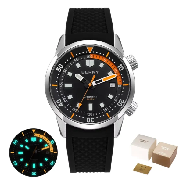 BERNY AM439M Men's 200M Dive Watch with Sapphire Glass