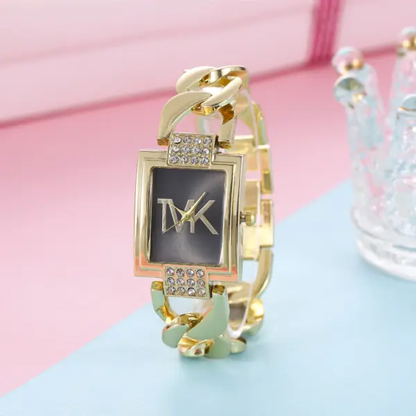 TVK Women's Quartz Watch Square Alloy Strap