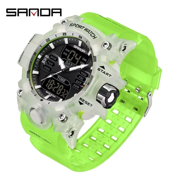 SANDA 6126 Waterproof Dual Display Men's Sports Watch