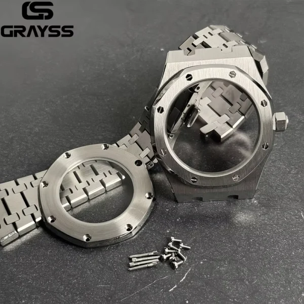 42mm Octagonal PVD Stainless Steel Watch Case with Sapphire