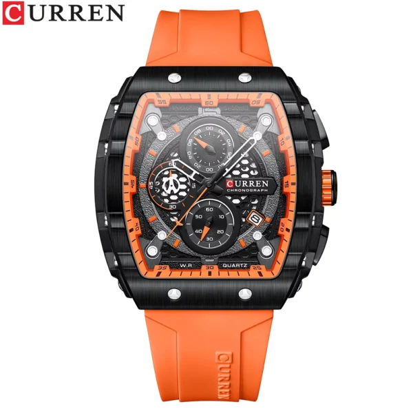 Curren Men's Luxury Square Quartz Chronograph Watch
