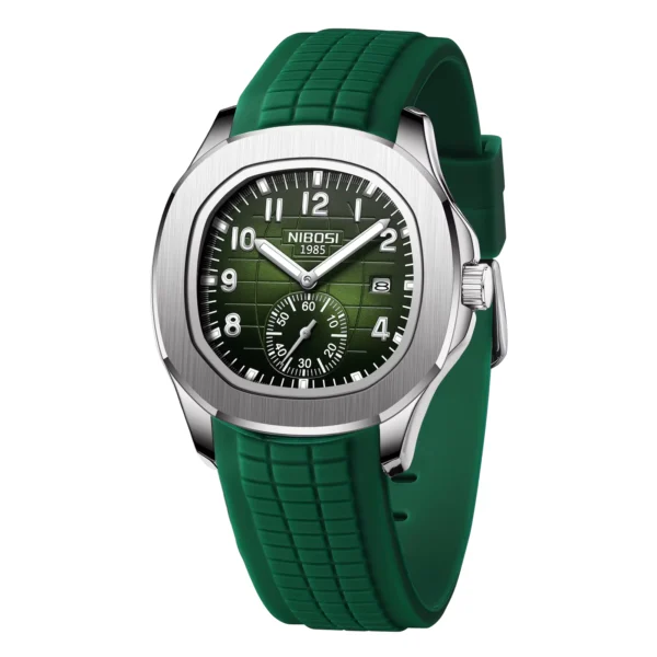 NIBOSI Men's Waterproof Luminous Quartz Silicone Watch