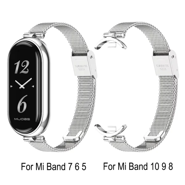 MIJOBS Metal Mesh Strap for Xiaomi Mi Band 5-11