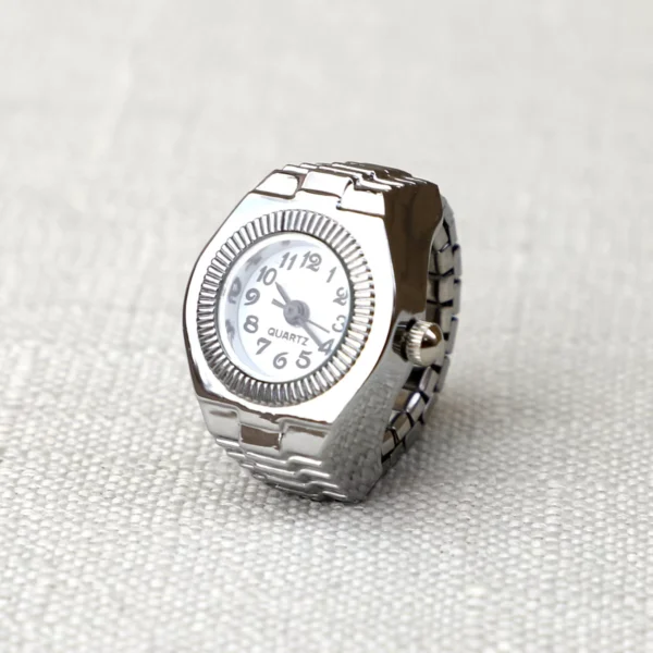Creative Alloy Ring Watch with Circular Dial for Couples