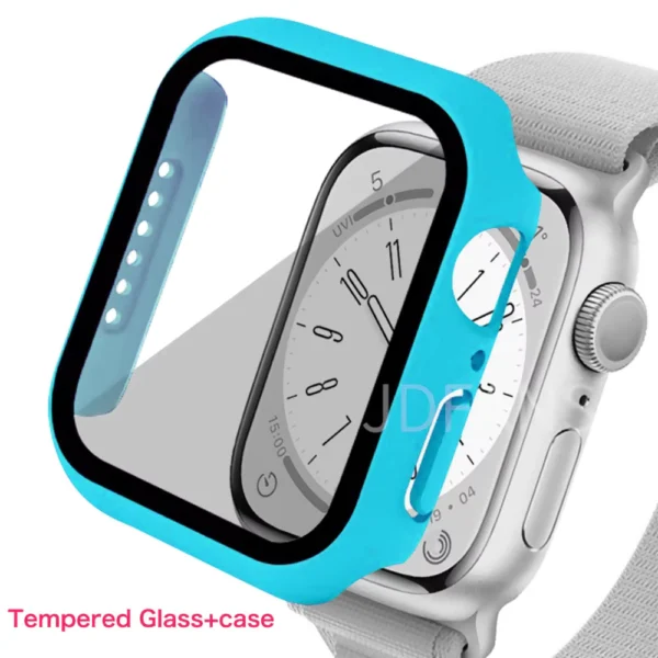 Glass Cover Case for Apple Watch Series 1-8 Models