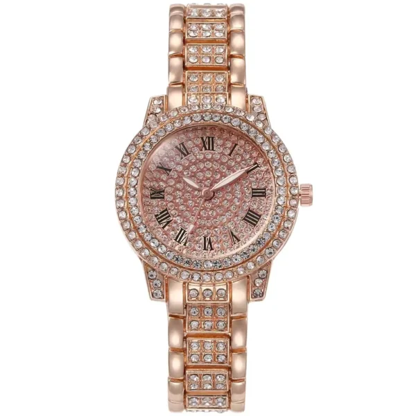 Elegant Quartz Women's Alloy Bracelet Watch with Zircon
