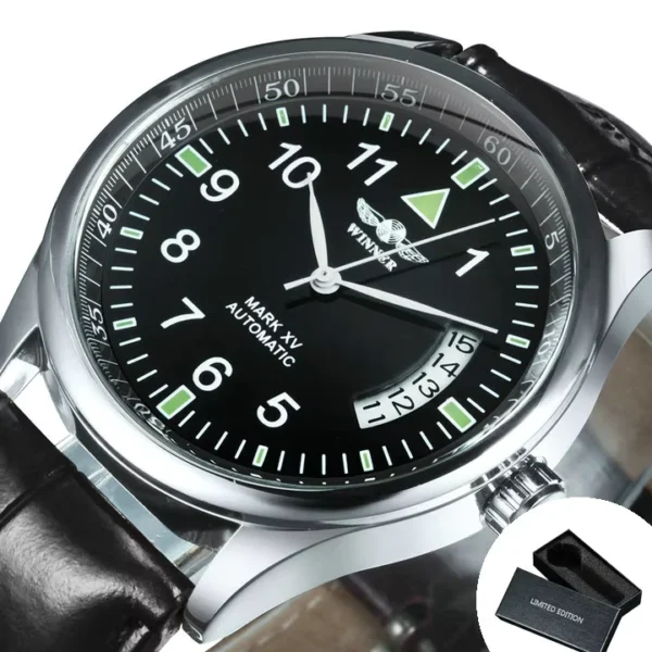 WINNER Men's Business Automatic Watch Black Dial