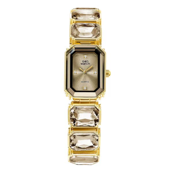 Small Golden Square Dial Quartz Women’s Bracelet Watch