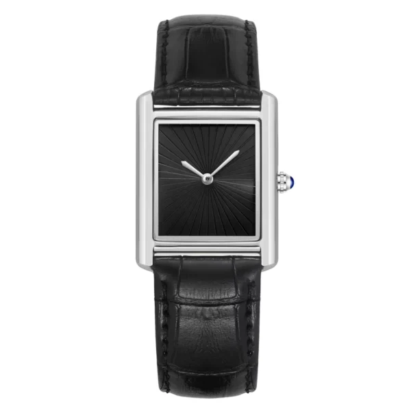Classic Square Leather Strap Watch Men Women