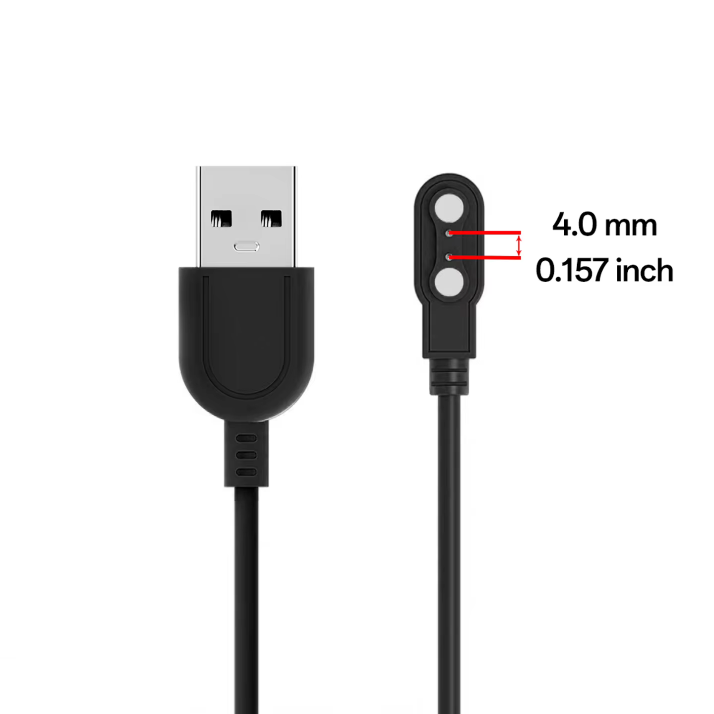 Magnetic Smart Watch Charger Cable 60cm 2-Pin 4mm