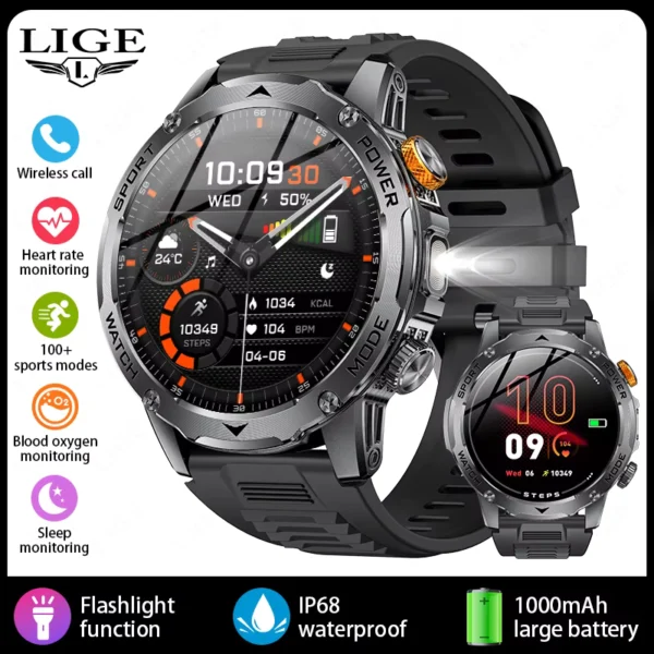 LIGE 1.7 Inch Smartwatch with 1000mAh Battery & Sports Modes