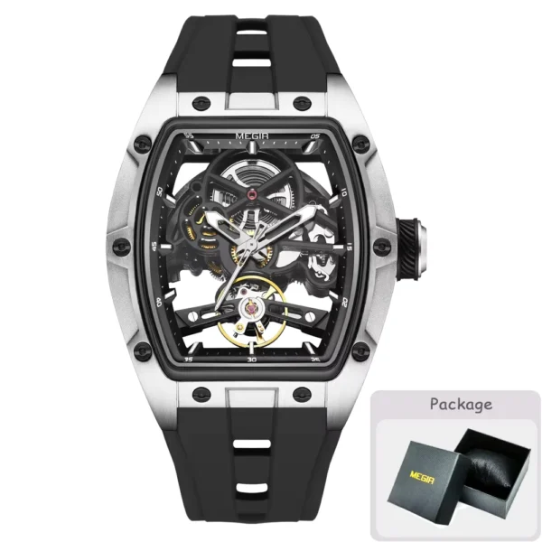 MEGIR Mechanical Men’s Watch Silicone Band Luminous