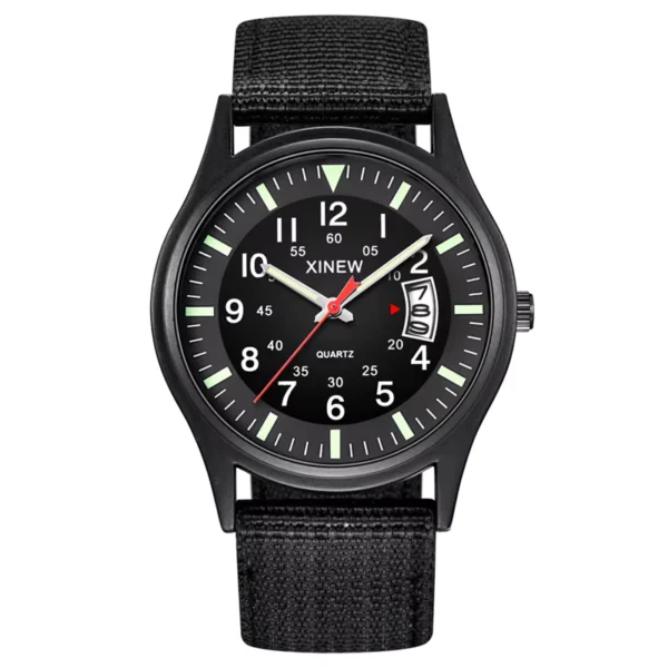 XINEW Men's Nylon Band Military Sports Quartz Watch