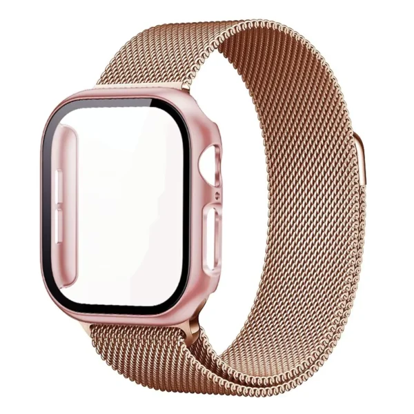 Starlight Milanese Metal Strap + Case for Apple Watch