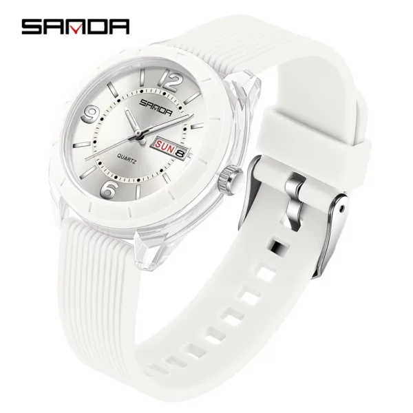 SANDA Waterproof Quartz Watch for Women with Auto Date Week