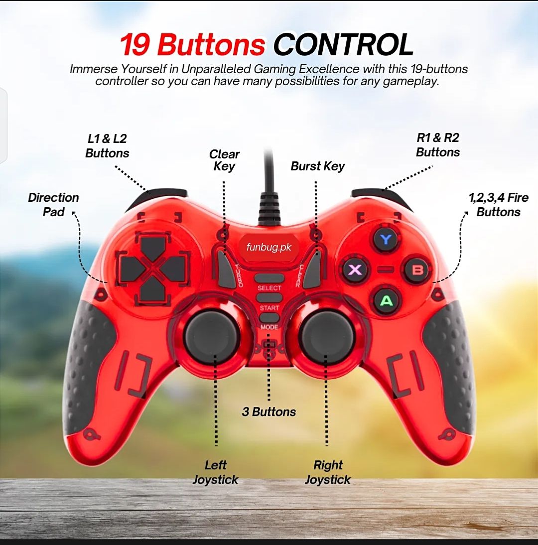 Pro Wireless Gaming Controller with Dual Joysticks & Turbo