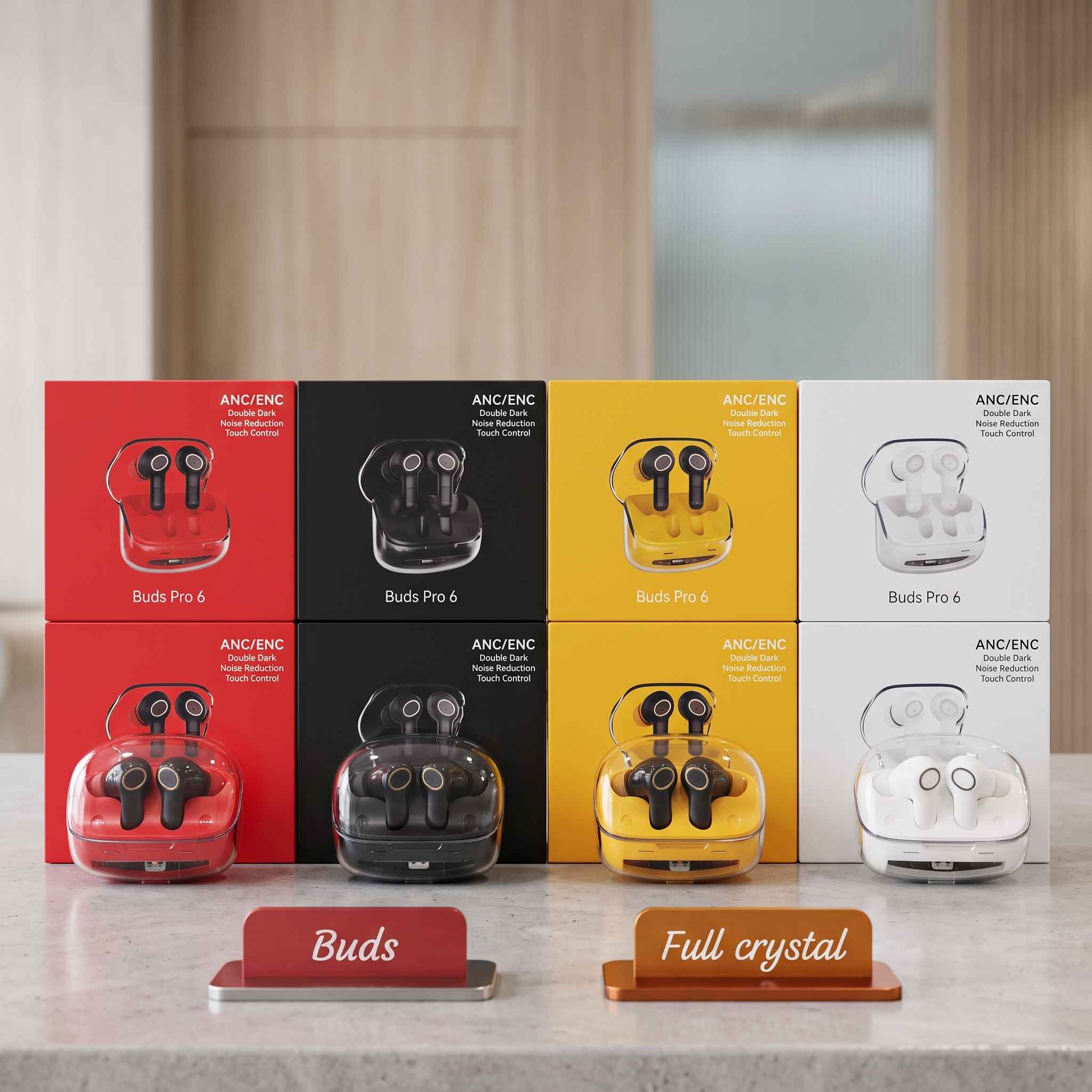 Buds Pro 6 Earbuds Crystal Design with Random Color