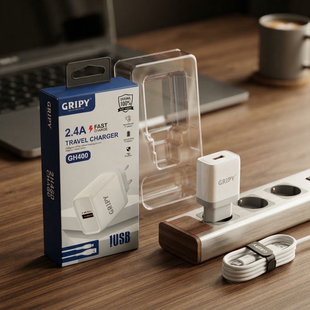 Gripy GH400 Fast 2.4A Android Charger White